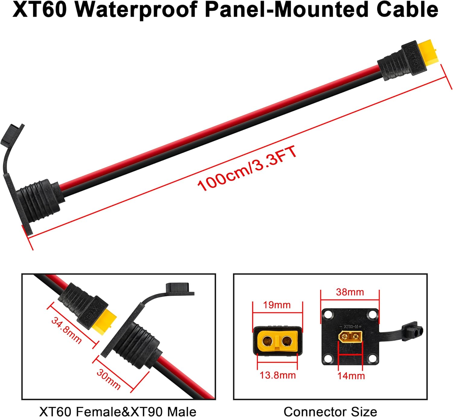 JMUYTOP 3FT 12AWG XT60 패널 마운트  - Drone Battery Adapter 리뷰 및 가격