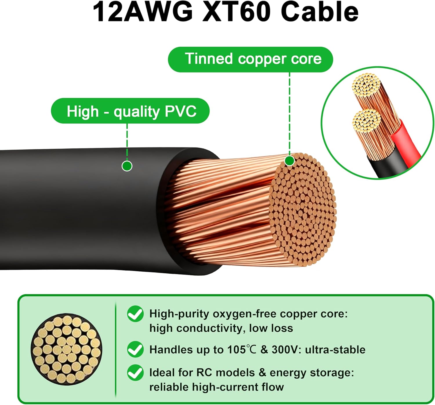 JMUYTOP 3FT 12AWG XT60 패널 마운트  - Drone Battery Adapter 리뷰 및 가격